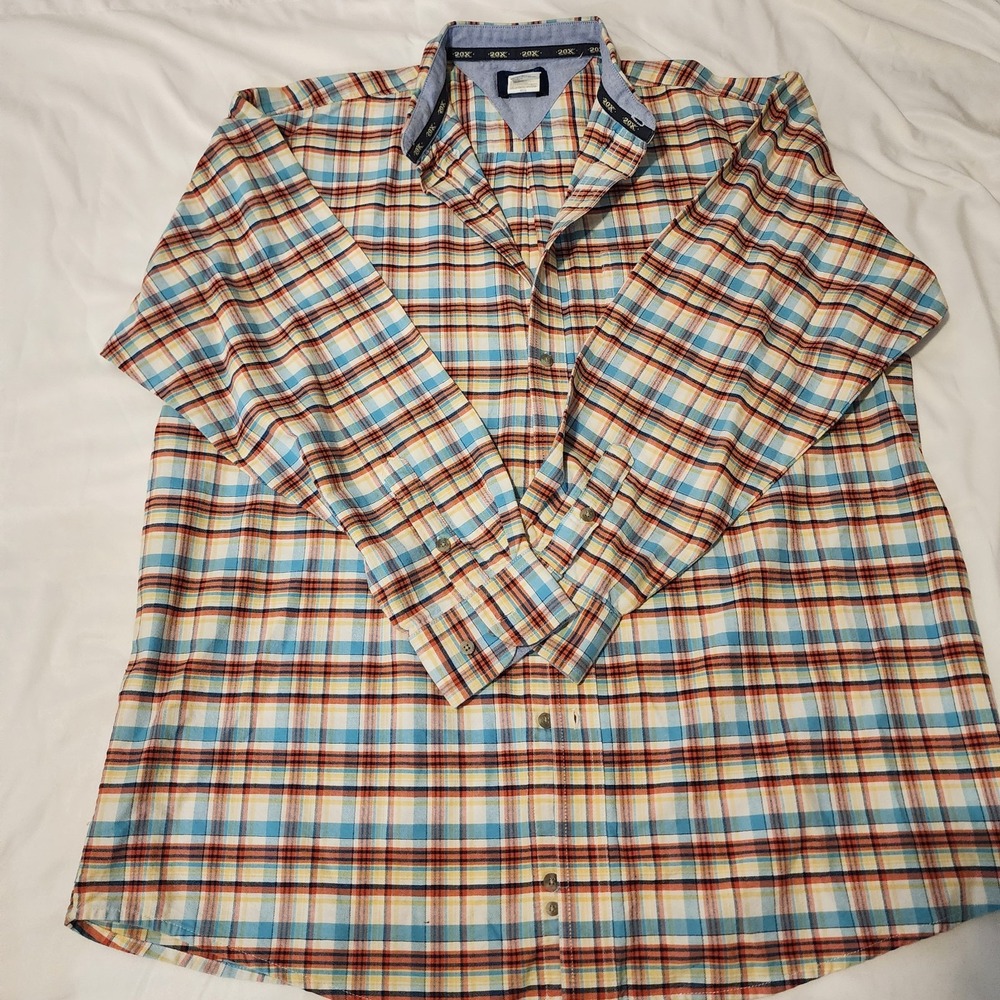 WRANGLER‎ 20X Men's Shirt Long Sleeve Button Down Plaid Western Size XXL Cowboy